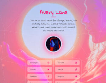 custom designed content creator link-in-bio website page